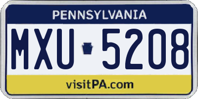 PA license plate MXU5208