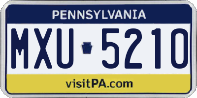 PA license plate MXU5210