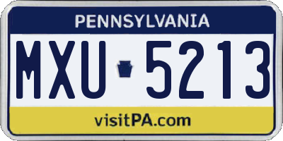 PA license plate MXU5213
