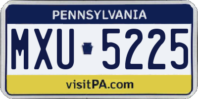 PA license plate MXU5225
