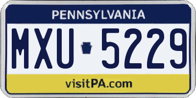 PA license plate MXU5229