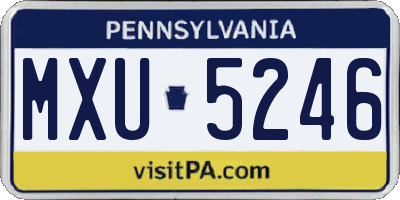 PA license plate MXU5246