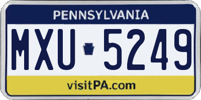 PA license plate MXU5249