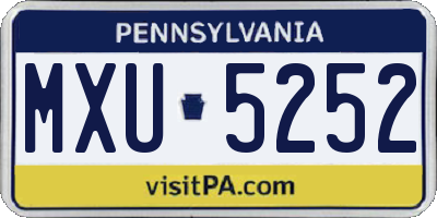 PA license plate MXU5252