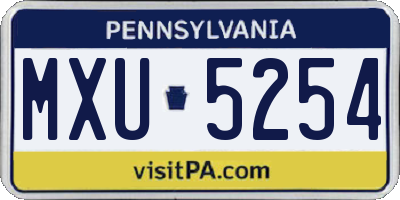 PA license plate MXU5254