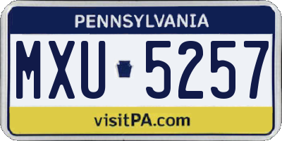 PA license plate MXU5257