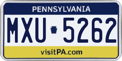 PA license plate MXU5262