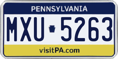 PA license plate MXU5263