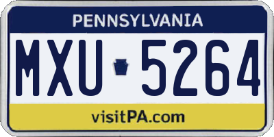 PA license plate MXU5264