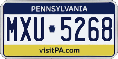 PA license plate MXU5268