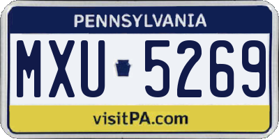 PA license plate MXU5269
