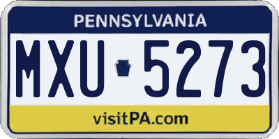 PA license plate MXU5273