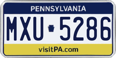 PA license plate MXU5286