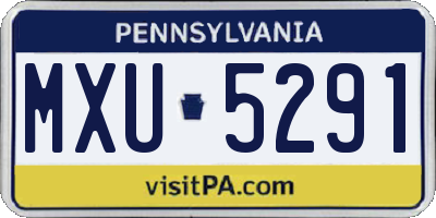 PA license plate MXU5291