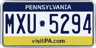PA license plate MXU5294