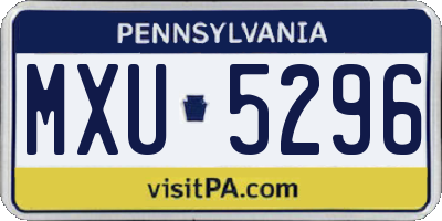 PA license plate MXU5296