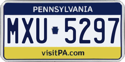 PA license plate MXU5297