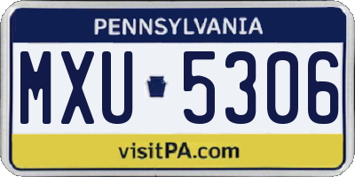 PA license plate MXU5306
