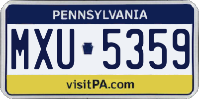 PA license plate MXU5359