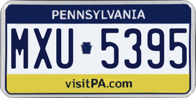PA license plate MXU5395
