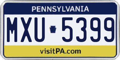 PA license plate MXU5399