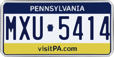 PA license plate MXU5414