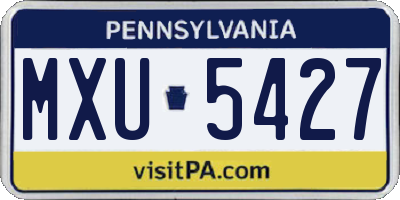 PA license plate MXU5427