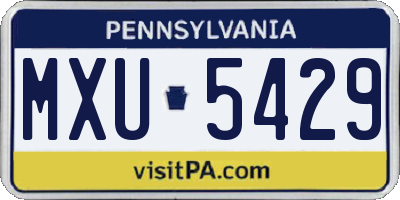 PA license plate MXU5429
