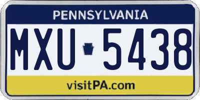 PA license plate MXU5438