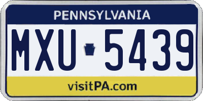 PA license plate MXU5439