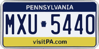PA license plate MXU5440