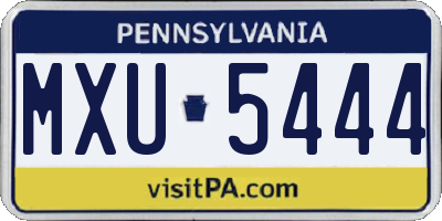 PA license plate MXU5444