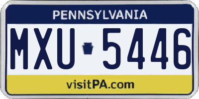 PA license plate MXU5446