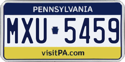 PA license plate MXU5459