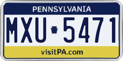 PA license plate MXU5471