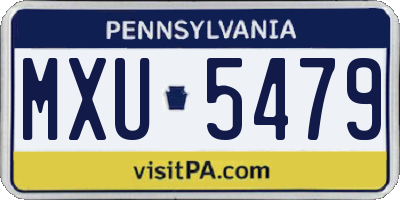 PA license plate MXU5479