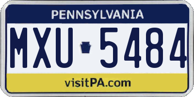PA license plate MXU5484
