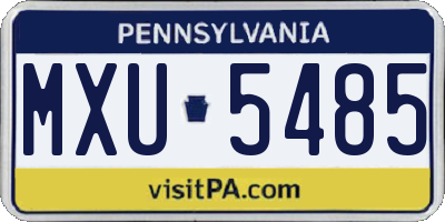 PA license plate MXU5485