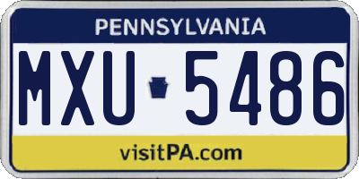 PA license plate MXU5486