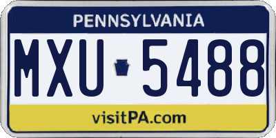 PA license plate MXU5488