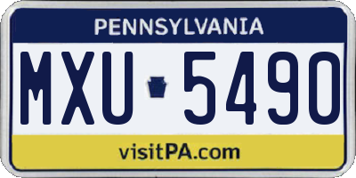 PA license plate MXU5490