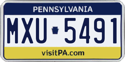 PA license plate MXU5491