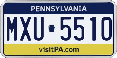 PA license plate MXU5510