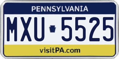 PA license plate MXU5525