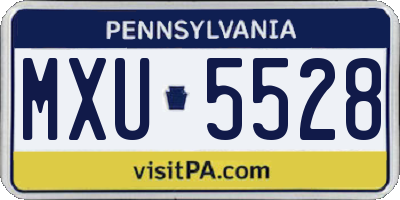 PA license plate MXU5528
