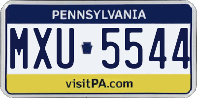 PA license plate MXU5544