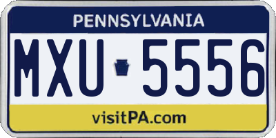 PA license plate MXU5556