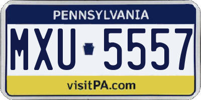 PA license plate MXU5557