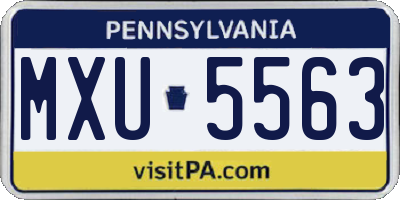 PA license plate MXU5563
