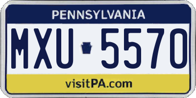 PA license plate MXU5570